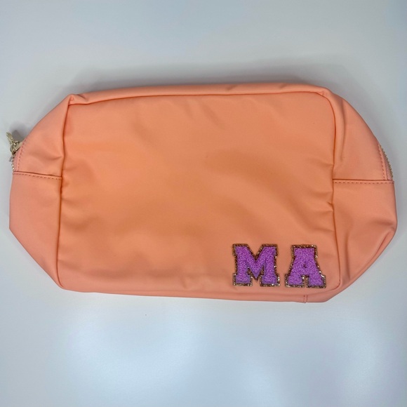 NWT Stoney Clover Lane Peach Classic Large Pouch & M A Letters Travel Bag - Picture 7 of 8